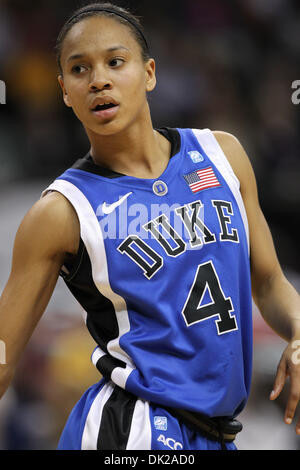 Feb. 11, 2011 - Winston-Salem, North Carolina, U.S. - Duke guard CHLOE WELLS (4) at the foul line. Duke leads at the half 38-21. (Credit Image: © Jim Dedmon/Southcreek Global/ZUMAPRESS.com) Stock Photo