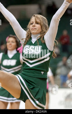 Feb. 12, 2011 - Cleveland, Ohio, U.S - A Cleveland State Vikings cheerleader entertains the fans during the game against Butler.  The Cleveland State Vikings defeated the Butler Bulldogs 69-64 at the Wolstein Center. (Credit Image: © Frank Jansky/Southcreek Global/ZUMAPRESS.com) Stock Photo