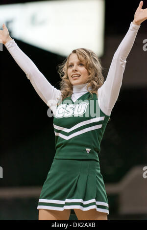 Feb. 12, 2011 - Cleveland, Ohio, U.S - A Cleveland State Vikings cheerleader entertains the fans during the game against Butler.  The Cleveland State Vikings defeated the Butler Bulldogs 69-64 at the Wolstein Center. (Credit Image: © Frank Jansky/Southcreek Global/ZUMAPRESS.com) Stock Photo