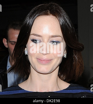 Emily Blunt cast of 'Salmon Fishing in Yemen' leaving Claridges Hotel en route to Premiere London England - 10.04.12 Stock Photo