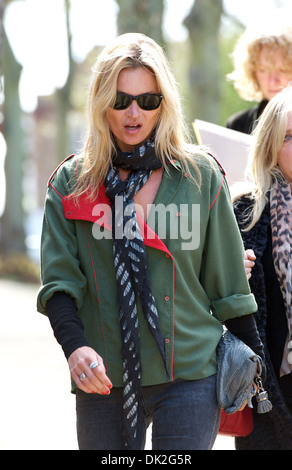 Kate Moss out and about in Highgate London, England - 12.04.12 Stock Photo