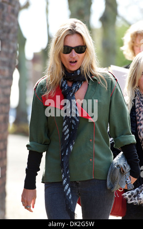 Kate Moss out and about in Highgate London, England - 12.04.12 Stock Photo