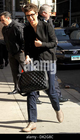 Rachel Maddow Celebrities arrive at Ed Sullivan Theater for 'The Late Show with David Letterman' New York City USA - 26.03.12 Stock Photo