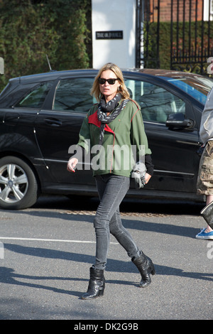 Kate Moss out and about in Highgate London, England - 12.04.12 Stock Photo