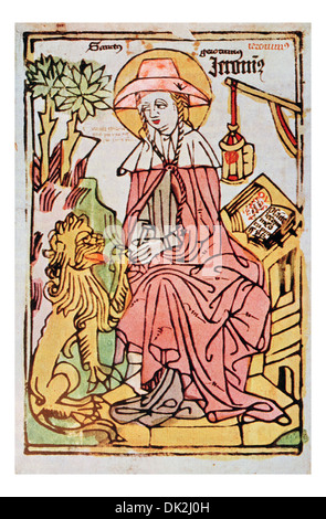 German early XV century St. Jerome Schreiber 1546 Stock Photo