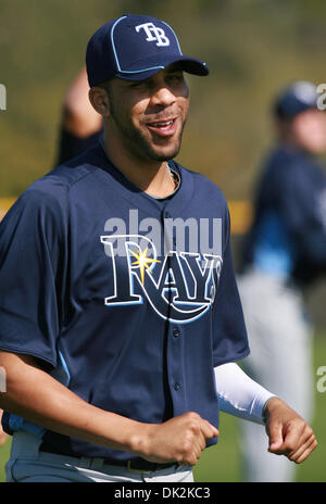 Feb. 16, 2011 - Port Charlotte, FL, USA - JAMES BORCHUCK  |   Times.OT 334502 BORC rays (02/16/11) (Port Charlotte, FL) David Price works out during the Rays first day of spring training at their Port Charlotte facility Wednesday morning.   [JAMES BORCHUCK, Times] (Credit Image: © St. Petersburg Times/ZUMAPRESS.com) Stock Photo