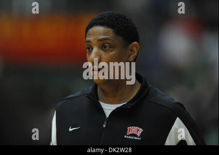 Feb. 19, 2011 - Fort Collins, Colorado, United States of America - UNLV Runnin' Rebels assistant coach Lew Hill. The UNLV Runnin' Rebels defeated the Colorado State Rams by a score of 68-61in a Mountain West conference matchup at Moby Arena. (Credit Image: © Andrew Fielding/Southcreek Global/ZUMAPRESS.com) Stock Photo