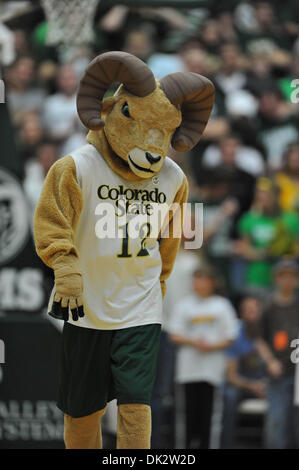 Feb. 19, 2011 - Fort Collins, Colorado, United States of America - Colorado State mascot Cam the Ram prior to the game. The UNLV Runnin' Rebels defeated the Colorado State Rams by a score of 68-61in a Mountain West conference matchup at Moby Arena. (Credit Image: © Andrew Fielding/Southcreek Global/ZUMAPRESS.com) Stock Photo