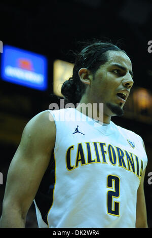 Feb. 20, 2011 - Berkeley, California, U.S - California Golden Bears guard Jorge Gutierrez (2) during the NCAA basketball game between the UCLA Bruins and the California Golden Bears at Haas Pavilion. Cal held off UCLA 76-72 in overtime. (Credit Image: © Matt Cohen/Southcreek Global/ZUMAPRESS.com)