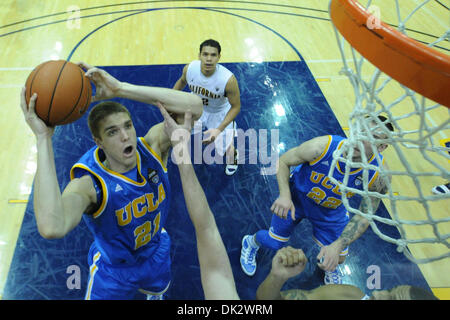 Feb. 20, 2011 - Berkeley, California, U.S - UCLA Bruins forward Brendan Lane (21) eyes a shot during the NCAA basketball game between the UCLA Bruins and the California Golden Bears at Haas Pavilion. Cal held off UCLA 76-72 in overtime. (Credit Image: © Matt Cohen/Southcreek Global/ZUMAPRESS.com)