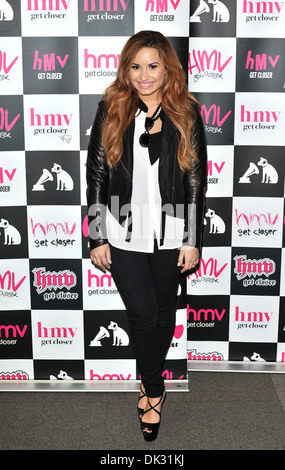 Demi Lovato signs copies of her new album 'Unbroken' at HMV Oxford Circus London England - 03.04.12 Stock Photo