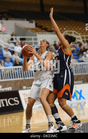 Feb. 23, 2011 - Bethlehem, Pennsylvania, U.S - Lehigh University F Kelela Blake (35) goes to the basket against Bucknell University F Cosima Higham (50) during Wednesday night's Patriot League match-up at Stabler Arena in Bethlehem, PA. Lehigh leads Bucknell by a score of 34 - 18. (Credit Image: © Brian Freed/Southcreek Global/ZUMAPRESS.com) Stock Photo