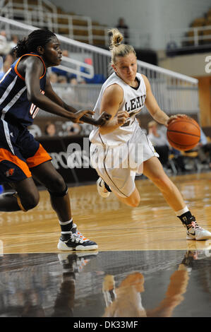 Feb. 23, 2011 - Bethlehem, Pennsylvania, U.S - Lehigh University G Erica Prosser (21) drives to the basket against Bucknell University F Felicia Mgbada (00) during Wednesday night's Patriot League match-up at Stabler Arena in Bethlehem, PA. Lehigh leads Bucknell by a score of 34 - 18. (Credit Image: © Brian Freed/Southcreek Global/ZUMAPRESS.com) Stock Photo