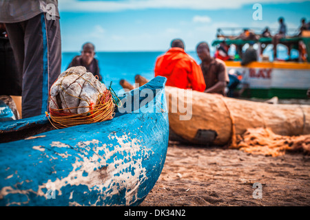 Fishermans in Malawi, at the lake Stock Photo