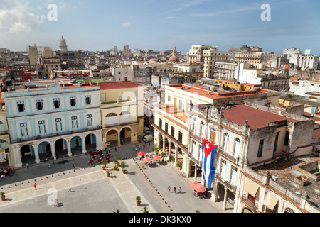 Havana, Cuba city skyline, overlooking the Plaza Vieja, Havana Cuba, caribbean Stock Photo