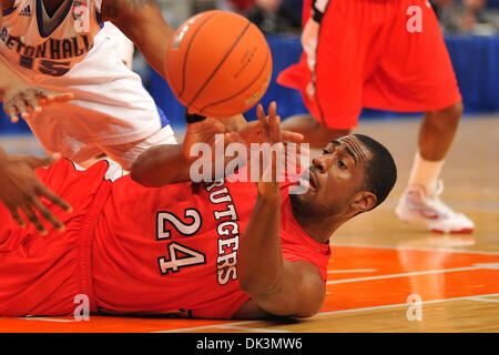 Mar. 8, 2011 - New York, New York, U.S - Rutgers Scarlet Knights forward Jonathan Mitchell (24) in first round Big East Championship action at Madison Square Garden in New York, New York Seton Hall leads Rutgers at halftime  32 to 26 (Credit Image: © Brooks Von Arx/Southcreek Global/ZUMAPRESS.com) Stock Photo