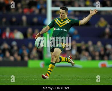 Manchester, UK. 1st Dec, 2013. Cooper Cronk (Australia) - New Zealand v Australia - Rugby League World Cup Final - Old Trafford - Manchester - UK. Credit:  Sport In Pictures/Alamy Live News Stock Photo