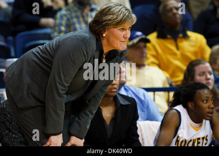 Mar. 16, 2011 - Toledo, Ohio, U.S - Toledo head coach Tricia Cullop during game action.  The Toledo Rockets, of the Mid-American Conference, defeated the Delaware Blue Hens, of the Colonial Athletic Association, 58-55 in the first round game of the 2011 Women's National Invitational Tournament being played at Savage Arena in Toledo, Ohio. (Credit Image: © Scott Grau/Southcreek Glob Stock Photo