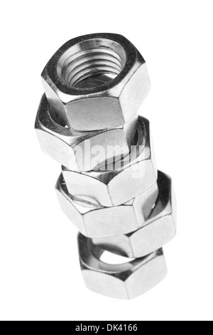 Six nuts isolated on white Stock Photo
