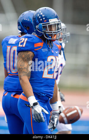 Mar. 16, 2011 - Boise, Idaho, U.S - Boise State Broncos defensive back Jamar Taylor (21) during the annual Boise State Blue and Orange spring game in Bronco Stadium. (Credit Image: © Stanley Brewster/Southcreek Global/ZUMAPRESS.com) Stock Photo