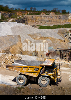 Dene Quarry Cromford Derbyshire England UK operated by Tarmac to produce crushed rock aggregates for roadstone and concrete Stock Photo