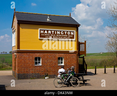 Hartington Signal Box on the Tissington Trail a disused railway line now long distance trail in the Peak District Derbyshire UK Stock Photo