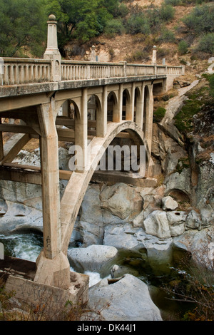 Old bridge over the East Fork of the Kaweah River, Tulare County, California Stock Photo