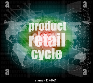 product retail cycle - digital touch screen interface Stock Photo