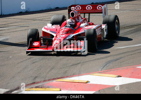 Mar. 25, 2011 - St.Petersburg, Florida, U.S - Scott Dixon (9) of Target Chip Ganassi Racing during the practice round of the Honda Grand Prix of St. Petersburg. (Credit Image: © Luke Johnson/Southcreek Global/ZUMApress.com) Stock Photo