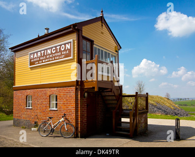 Hartington Signal Box on the Tissington Trail a disused railway line now long distance trail in the Peak District Derbyshire UK Stock Photo