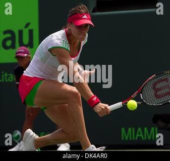 Mar. 28, 2011 - International Tennis - 2011 WTA - Sony Ericcson Open - Mon 28 Mar 2011 - Crandon Park Tennis Center - Key Biscayne - Miami - Florida - USA.Andrew Petkovic (GER)  is playing against #1 in the world Caroline Wozniacki (DEN) in the 2011 Sony Ericsson Open. Petkovic won the 1st set but would lose the 2nd. .Â© Andrew Patron/Bigshots Photography (Credit Image: © Andrew Pa Stock Photo