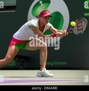 Mar. 28, 2011 - International Tennis - 2011 WTA - Sony Ericcson Open - Mon 28 Mar 2011 - Crandon Park Tennis Center - Key Biscayne - Miami - Florida - USA.Andrew Petkovic (GER)  is playing against #1 in the world Caroline Wozniacki (DEN) in the 2011 Sony Ericsson Open. Petkovic won the 1st set but would lose the 2nd. .Â© Andrew Patron/Bigshots Photography (Credit Image: © Andrew Pa Stock Photo