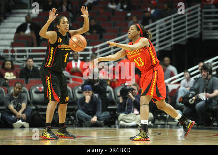 Mar. 30, 2011 - Chicago, Illinois, U.S - Bria Goss of the West team passes the ball during the McDonald's All American High School Girls Basketball Game. East leads West 46-27 at halftime at the United Center in Chicago, IL. (Credit Image: © Chris Proctor/Southcreek Global/ZUMAPRESS.com) Stock Photo