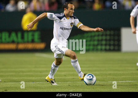 Apr. 2, 2011 - Carson, California, United States of America - Los Angeles Galaxy Midfielder and Captain #10 Landon Donovan pushes forward against the Philadelphia Union in the second half.   The Galaxy defeated the Union 1-0 at the Home Depot Center in Carson, California. (Credit Image: © Tony Leon/Southcreek Global/ZUMAPRESS.com) Stock Photo