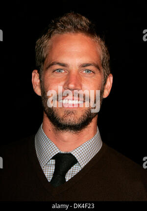 File - PAUL WALKER, an actor perhaps best known for his roles in the 'Fast and Furious' films died in a fiery car crash. He was 40 years old. Los Angeles County Sheriff found a car engulfed in flames when they responded to a report of a collision in the community of Valencia Two people who were found in the car were pronounced dead at the scene, Walker being a passenger in a friend's car, the accident occurred due to speed. Pictured: Oct. 9, 2006; Beverly Hills, California, U.S. - Actor PAUL WALKER at the 'Flags Of Our Fathers' Lo Stock Photo