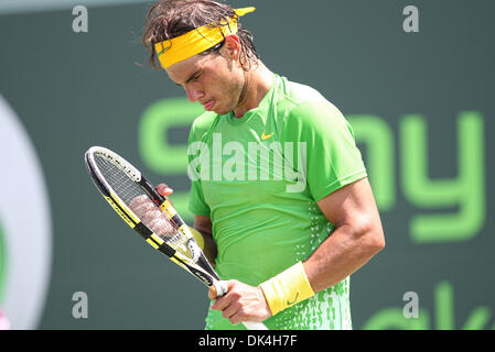 Apr. 3, 2011 - Kay Biscayne, Florida, U.S - No.1 Rafael Nadal (ESP) during the men's Finals match of the 2011 Sony Ericsson Open at Crandon Park Tennis Center in Key Biscayne, Florida. (Credit Image: © Luis Blanco/Southcreek Global/ZUMApress.com) Stock Photo