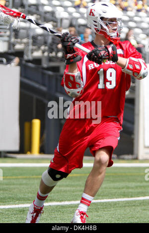 Apr. 3, 2011 - East Rutherford, New Jersey, U.S - Rutgers Scarlet Knights attacker Matthew Klimchak (19) in lacrosse action against the St Johns Red Storm during the Konica Minolta Big City Classic at The New Meadowlands Stadium in East Rutherford, NJ. St Johns defeated Rutgers 9-8. (Credit Image: © Debby Wong/Southcreek Global/ZUMAPRESS.com) Stock Photo