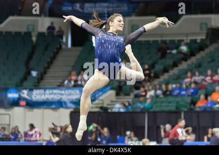 Apr. 15, 2011 - Cleveland, Ohio, U.S - Tauny Frattone of UCLA competes in the floor exercise during the semifinals 2011 National Collegiate WomenÃ•s Gymnastics Championships at the Wolstein Center in Cleveland, Ohio. (Credit Image: © Frank Jansky/Southcreek Global/ZUMAPRESS.com) Stock Photo