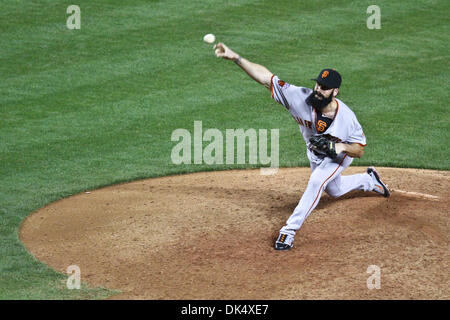 San Francisco Giants closer Brian Wilson celebrates a 7-4 win over the St.  Louis Cardinals with catcher Bengie Molina at AT&T Park in San Francisco  California, Sunday, April 13, 2008. (Photo by