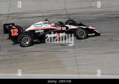 Apr. 17, 2011 - Long Beach, California, United States of America - Will Power driver of the #12 Verizon car speeds out of turn 5 during the Izod Indy Car Series race through the Streets of Long Beach, California.  Power would start the race in Pole Position but would finish the 1.96 mile street course in 10th place overall. (Credit Image: © Tony Leon/Southcreek Global/ZUMAPRESS.com Stock Photo