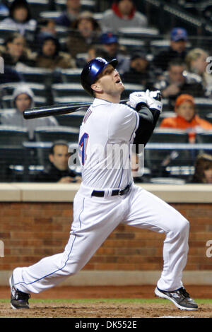 Apr. 21, 2011 - Corona, New York, U.S - New York Mets left fielder Jason Bay (44) hits a ground rule double to right field against the Houston Astros at Citi Field in Corona, NY. (Credit Image: © Debby Wong/Southcreek Global/ZUMAPRESS.com) Stock Photo