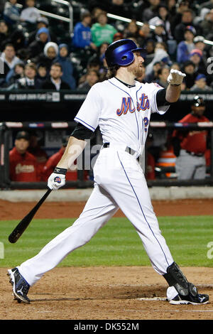 Apr. 21, 2011 - Corona, New York, U.S - New York Mets first baseman Ike Davis (29) hits a homerun in the bottom of the eighth inning against the Houston Astros at Citi Field in Corona, NY. New York Mets defeat the Houston Astros 9-1. (Credit Image: © Debby Wong/Southcreek Global/ZUMAPRESS.com) Stock Photo