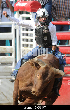 Apr. 23, 2011 - Clovis, California, U.S - Bo Bacigalupi of Oakdale, Ca rides 575 at the Clovis Rodeo. (Credit Image: © Matt Cohen/Southcreek Global/ZUMAPRESS.com) Stock Photo