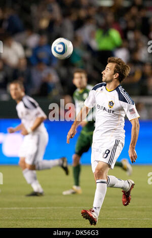Apr. 23, 2011 - Carson, California, U.S - Los Angeles Galaxy forward Mike Magee #18 in action during the Major League Soccer game between the Portland Timbers and the Los Angeles Galaxy at the Home Depot Center. The Galaxy went on to defeat the Timbers with a final score of 3-0. (Credit Image: © Brandon Parry/Southcreek Global/ZUMAPRESS.com) Stock Photo