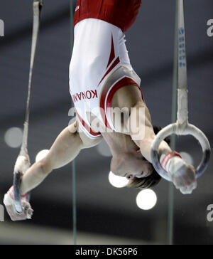 Apr. 24, 2011 - Tokyo, Japan - KOHEI UCHIMURA competes on the rings during the 65th Japan Artistic Gymnastics National Championships final at the Yoyogi National Stadium in Tokyo, Japan. KOHEI UCHIMURA wins gold in this competition. (Credit Image: © Shugo Takemi/Jana Press/ZUMAPRESS.com) Stock Photo