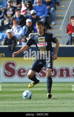 April 30, 2011 - Chester, Pennsylvania, U.S - Philadelphia Union midfielder Stefani Miglioranzi passes the ball. The Philadelphia Union defeated  the San Jose Earthquakes1-0, in a game being played at PPL Park in Chester, Pennsylvania (Credit Image: © Mike McAtee/Southcreek Global/ZUMAPRESS.com) Stock Photo