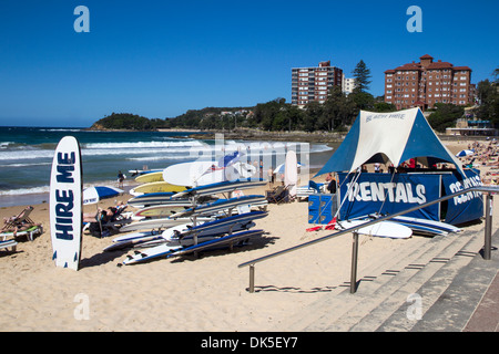 Surfboard rental on Manly Beach, Sydney, New South Wales, NSW, Australia Stock Photo