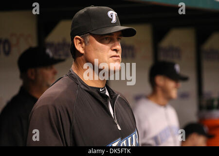 May 4, 2011 - St.Petersburg, Florida, U.S - Toronto Blue Jays manager John Farrell (52) during the match up between the Tampa Bay Rays and the Toronto Blue Jays at Tropicana Field. The Blue Jays lead 3-1 (Credit Image: © Luke Johnson/Southcreek Global/ZUMApress.com) Stock Photo