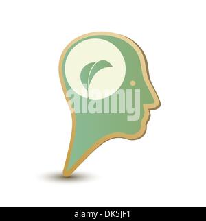 Eco man. Label sticker Stock Vector