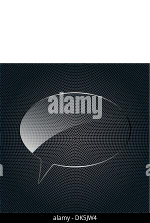 Abstract glass speech bubble  on a metal background Stock Vector